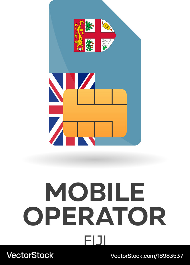 Fiji mobile operator sim card with flag Vector Image