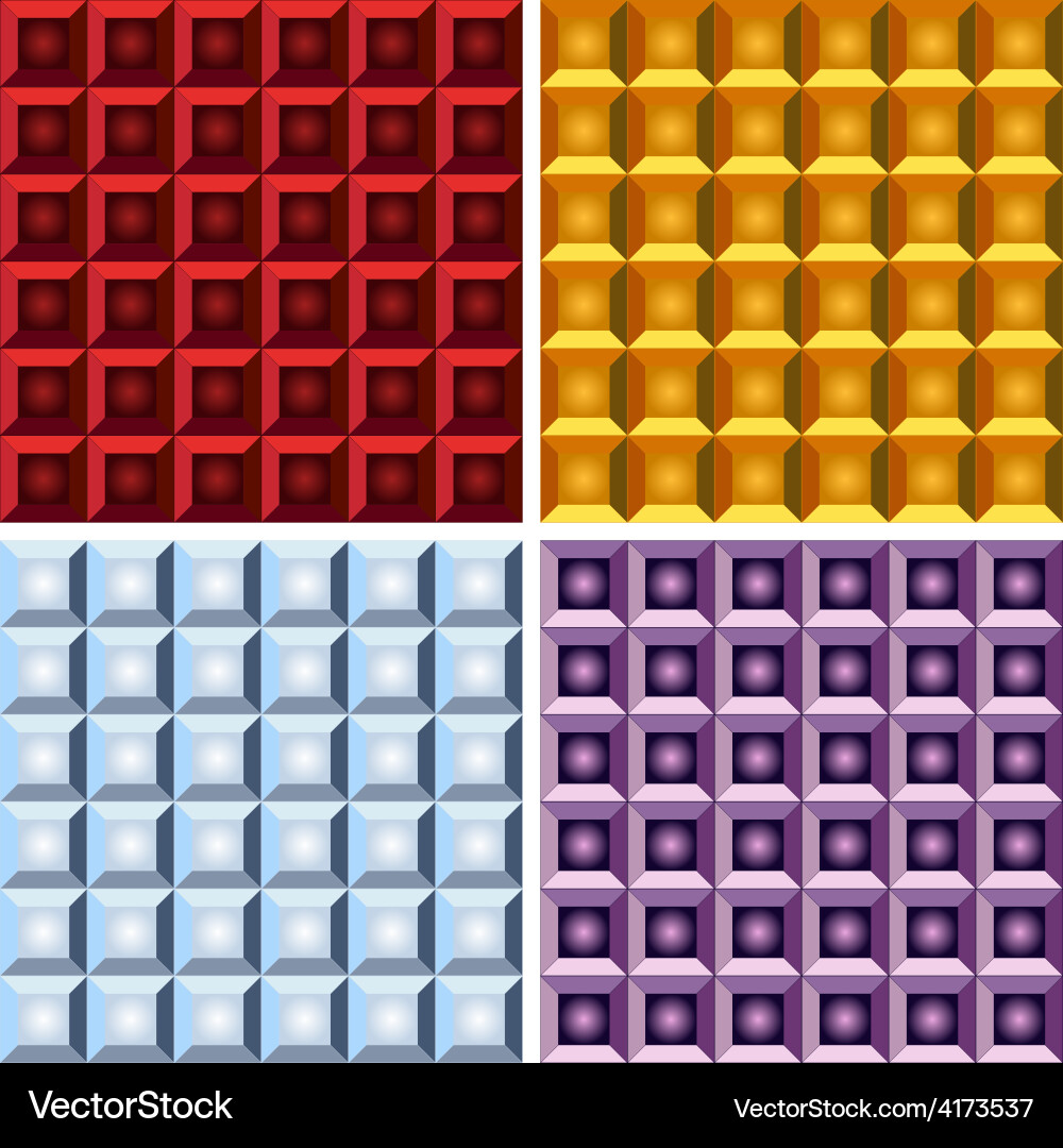 Geometrical gradient seamless pattern set vector image