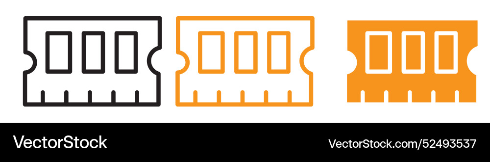 High-performance memory ram icon for technology High-performance memory ram icon for technology Vector Image