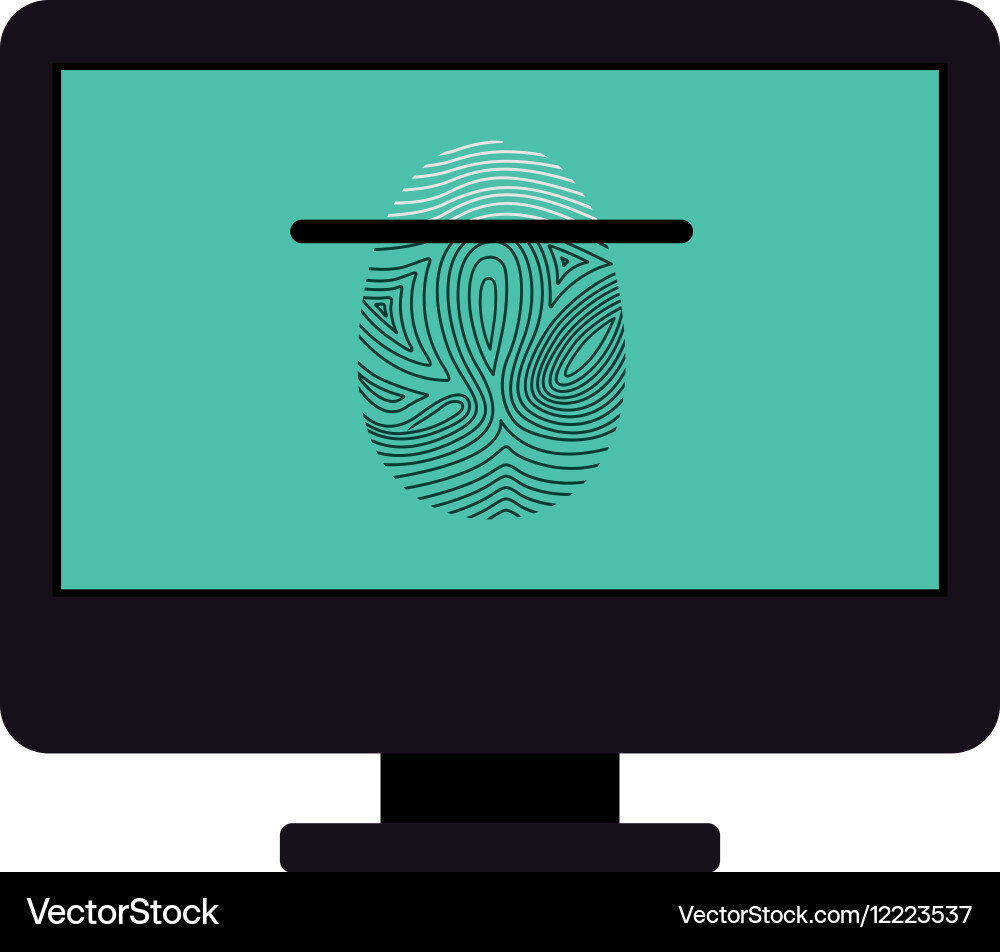 Isolated fingerprint and computer design Vector Image
