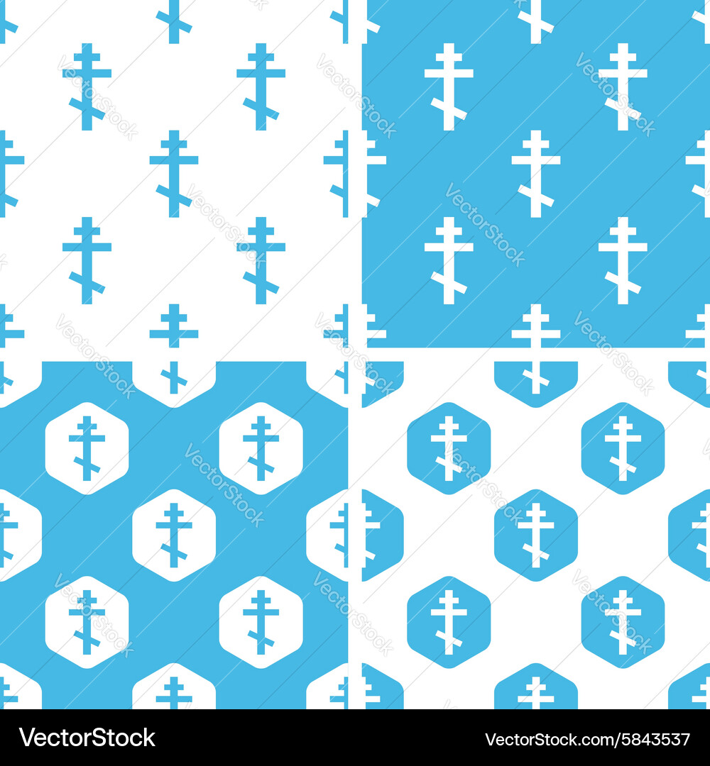 Orthodox cross patterns set vector image