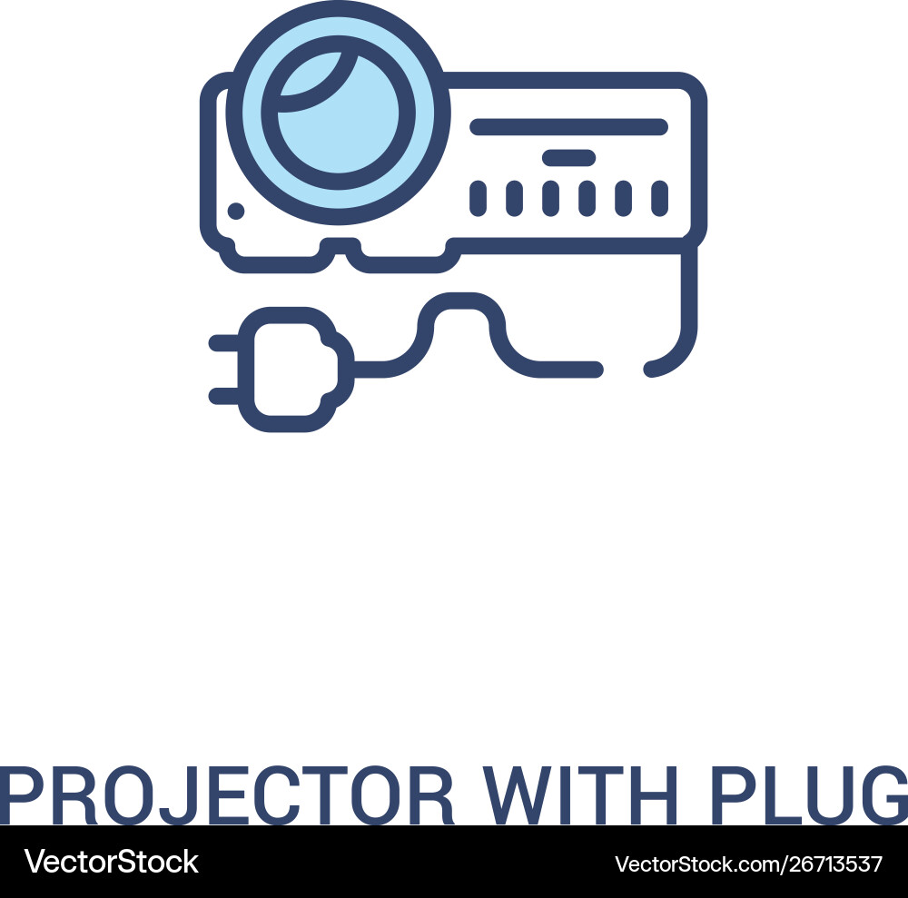 Projector with plug concept 2 colored icon simple Projector with plug concept 2 colored icon simple vector image