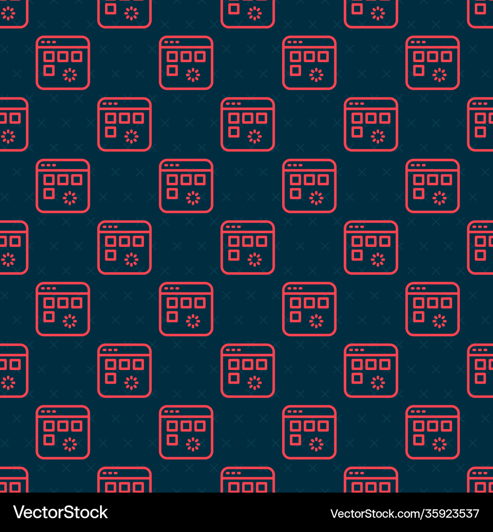 Red line loading a data window with progress bar Red line loading a data window with progress bar Vector Image