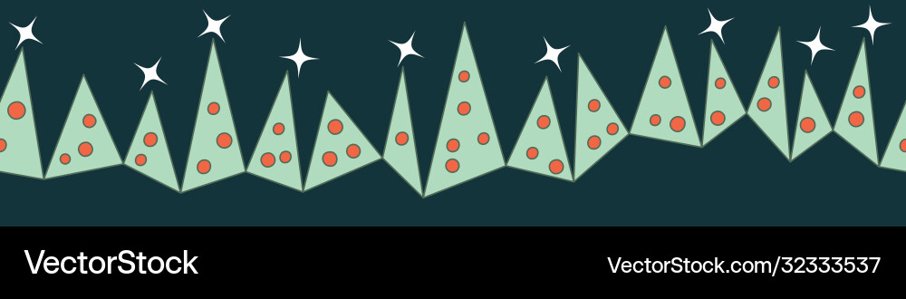 Row simple christmas trees border print Vector Image