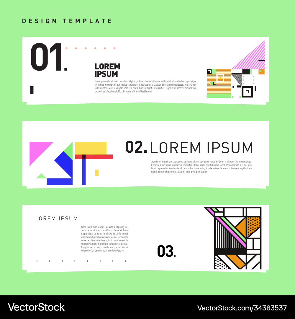 Set abstract banner web design template retro Set abstract banner web design template retro Vector Image