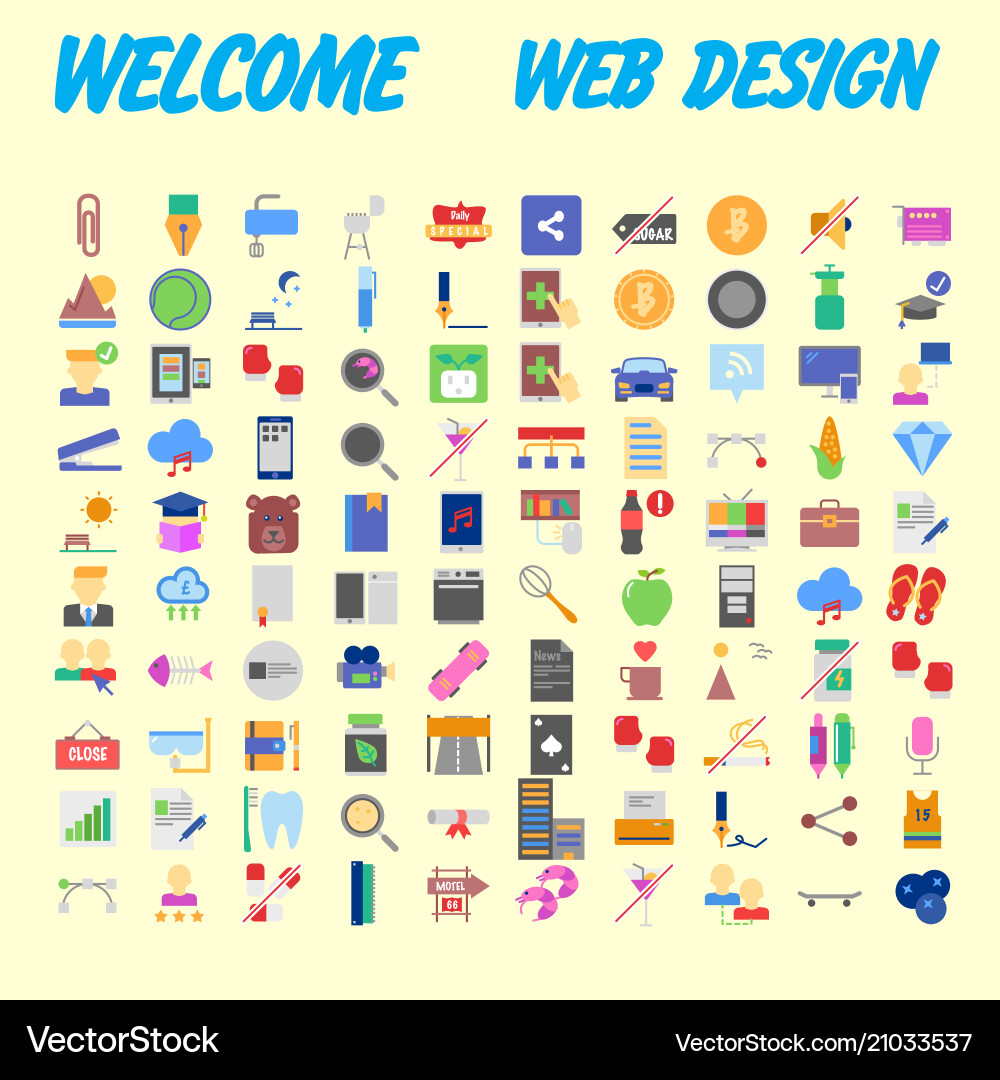 Set of multicolored icons for your design Set of multicolored icons for your design vector image