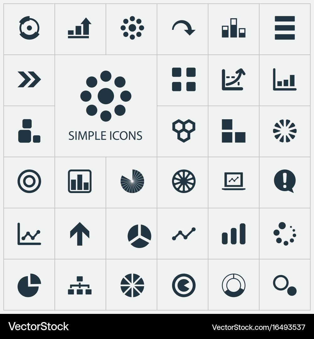 Set of simple chart icons vector image