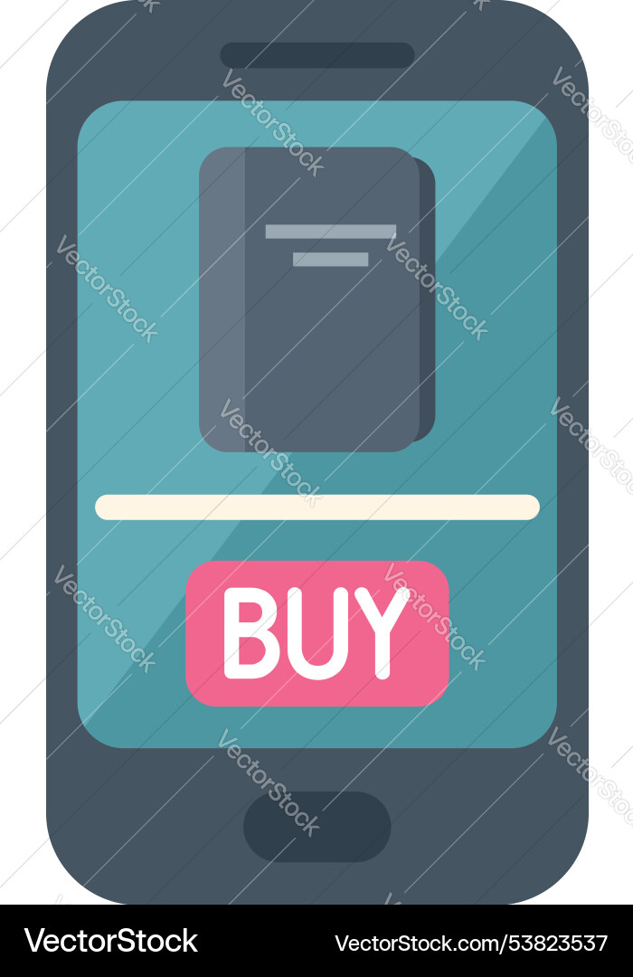Smartphone displaying an ebook buying interface Vector Image