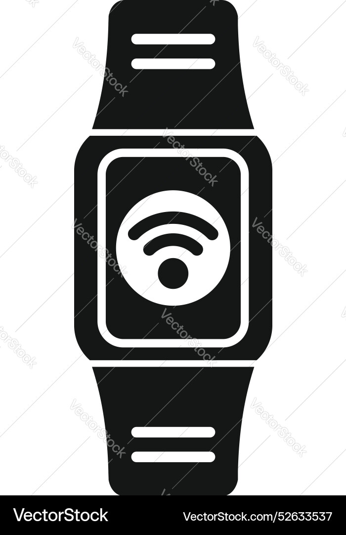 Smartwatch displaying wifi icon for wireless Smartwatch displaying wifi icon for wireless Vector Image