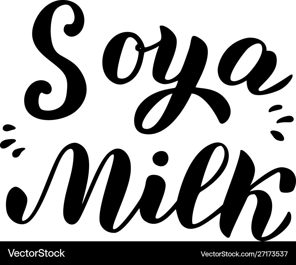 Soya milk text logo trendy lettering font Soya milk text logo trendy lettering font vector image