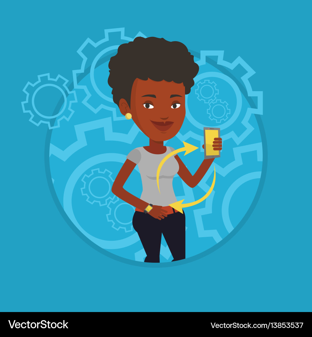 Synchronization between smartwatch and smartphone Vector Image