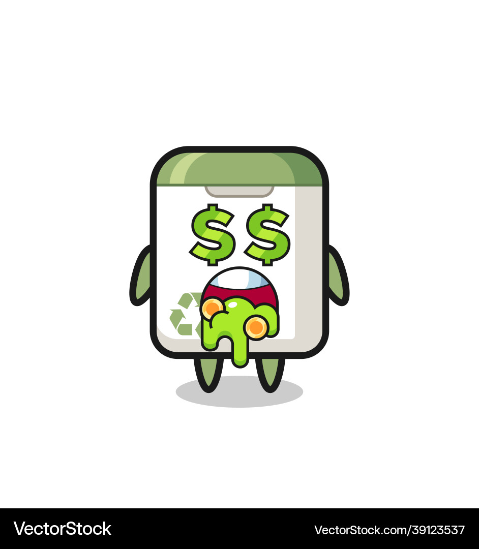 Trash can character with an expression of crazy Trash can character with an expression of crazy Vector Image