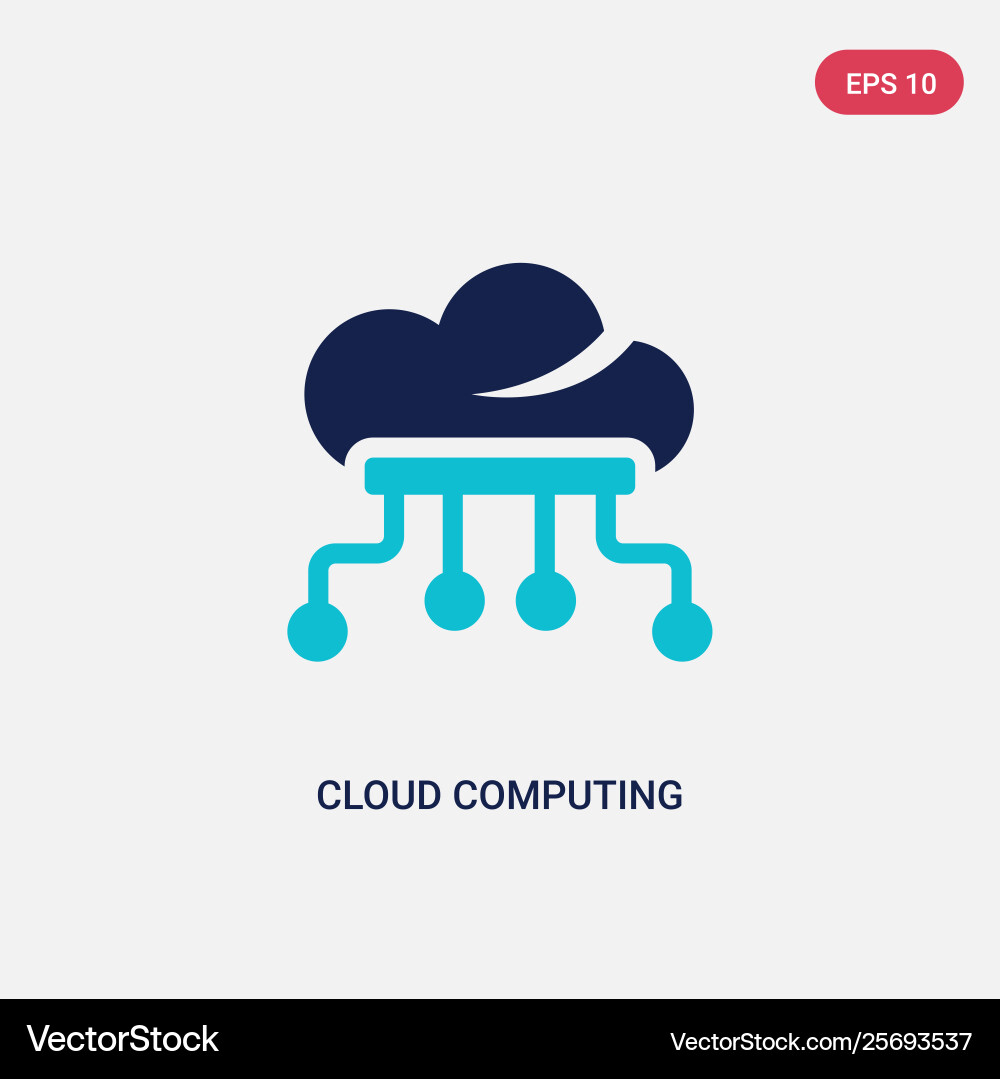 Two color cloud computing icon from artificial Two color cloud computing icon from artificial vector image
