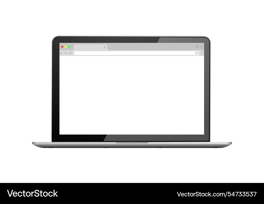 Web browser mockup interface on laptop screen Vector Image