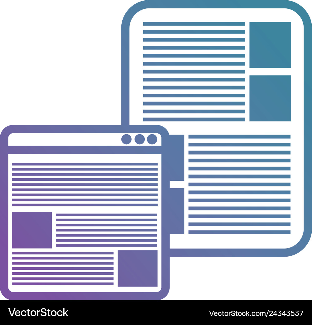 Webpage interface template with document Webpage interface template with document Vector Image
