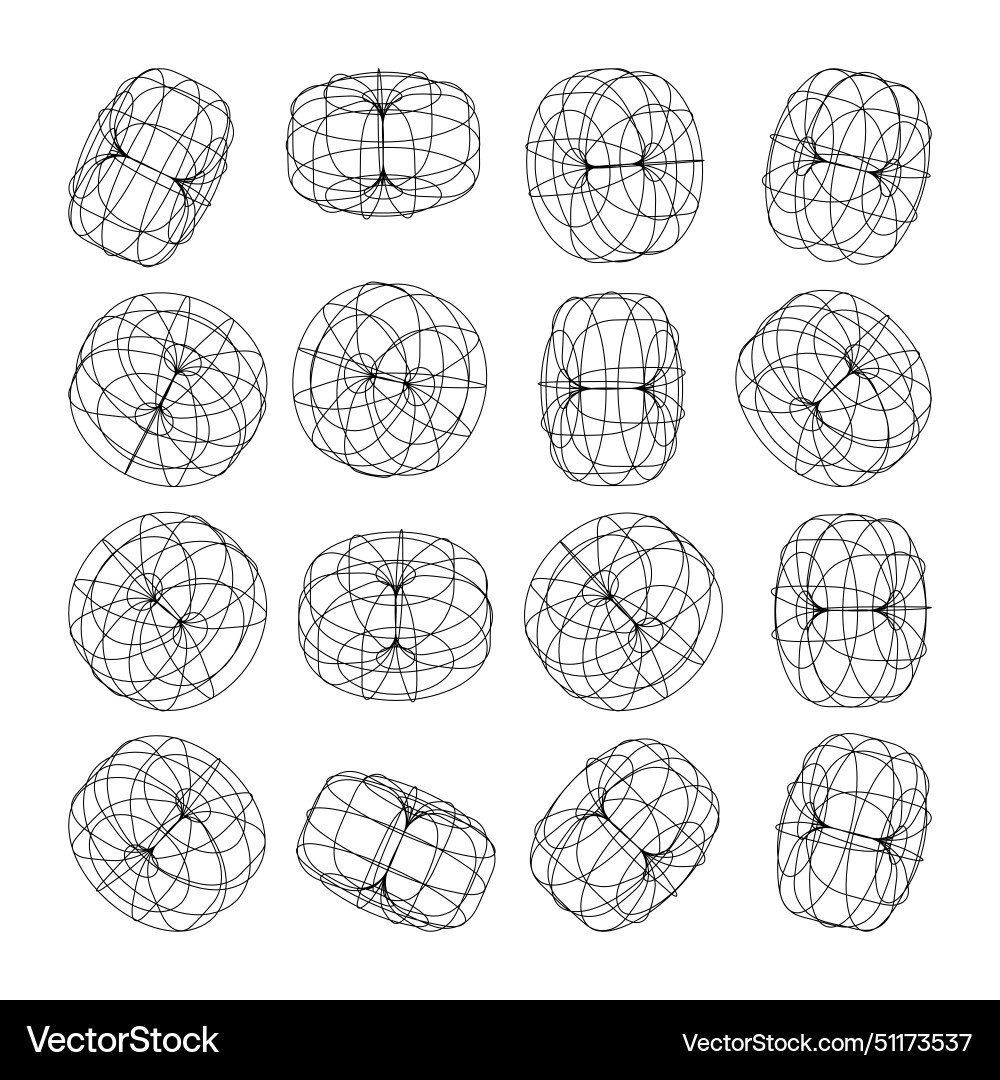 Wireframe lined shapes perspective mesh 3d grid Wireframe lined shapes perspective mesh 3d grid vector image