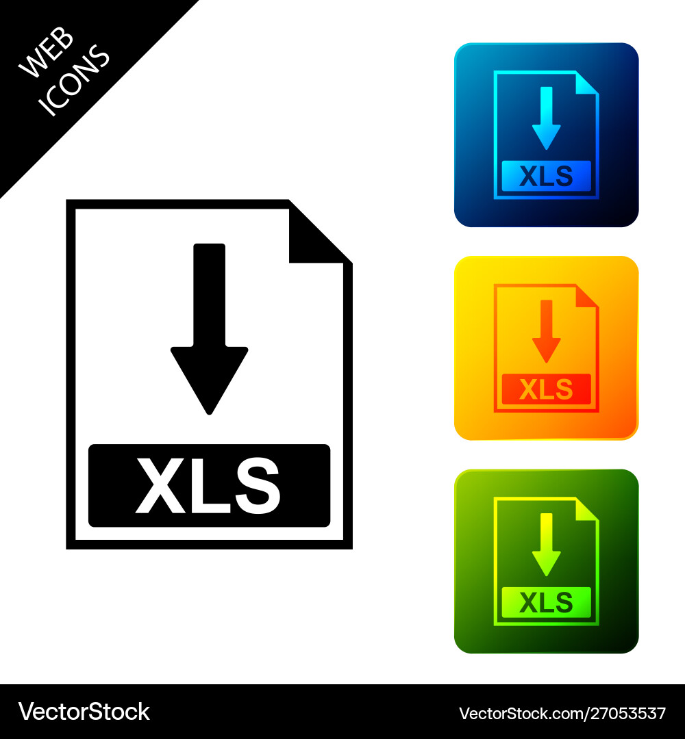 Xls file document icon download button Xls file document icon download button vector image