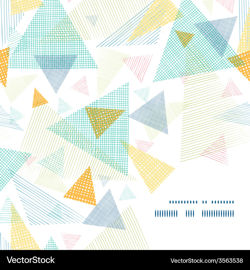Abstract fabric triangles frame corner pattern vector image
