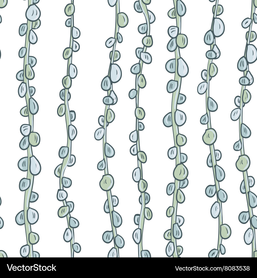 Abstract seamless pattern with succulentes vector image