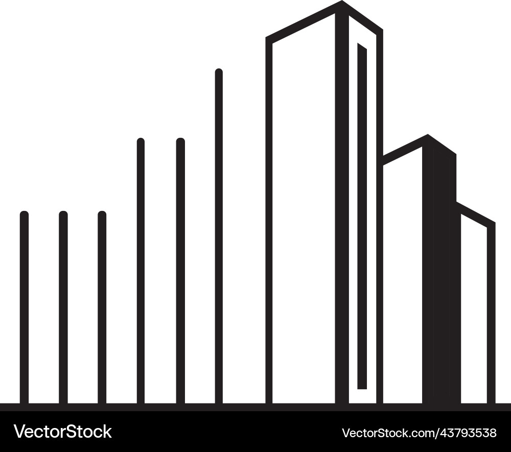 Building line art icon design template vector image