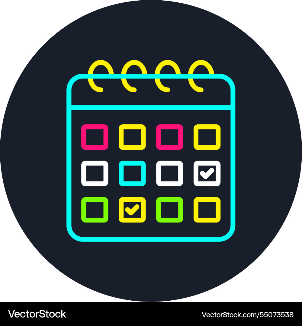 Calendar line multi color icon Vector Image
