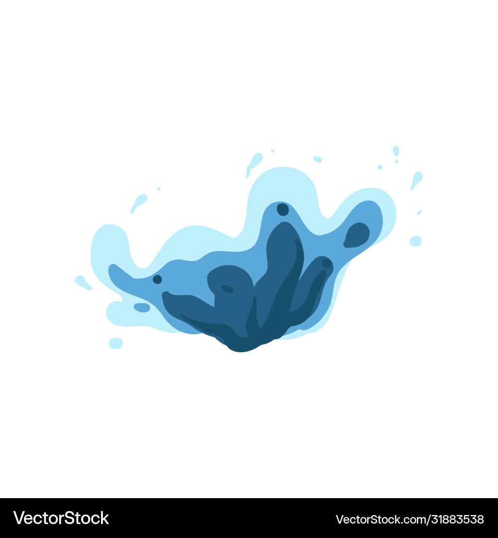 Cartoon water splash drawing isolated on white Vector Image