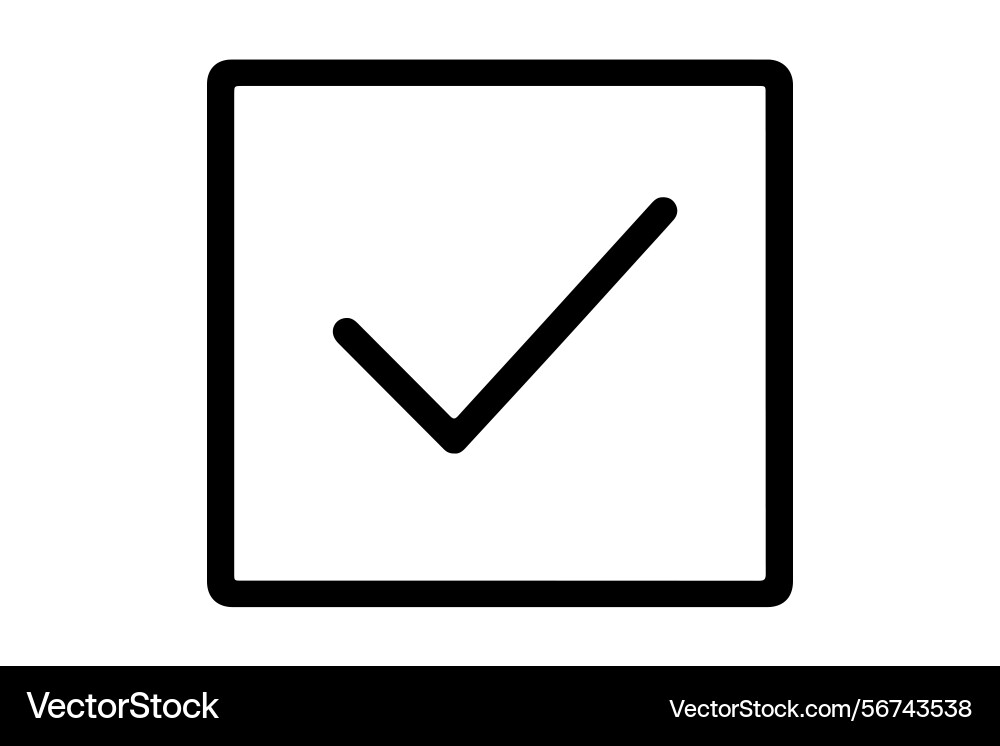 Check mark inside square isolated on transparent Vector Image
