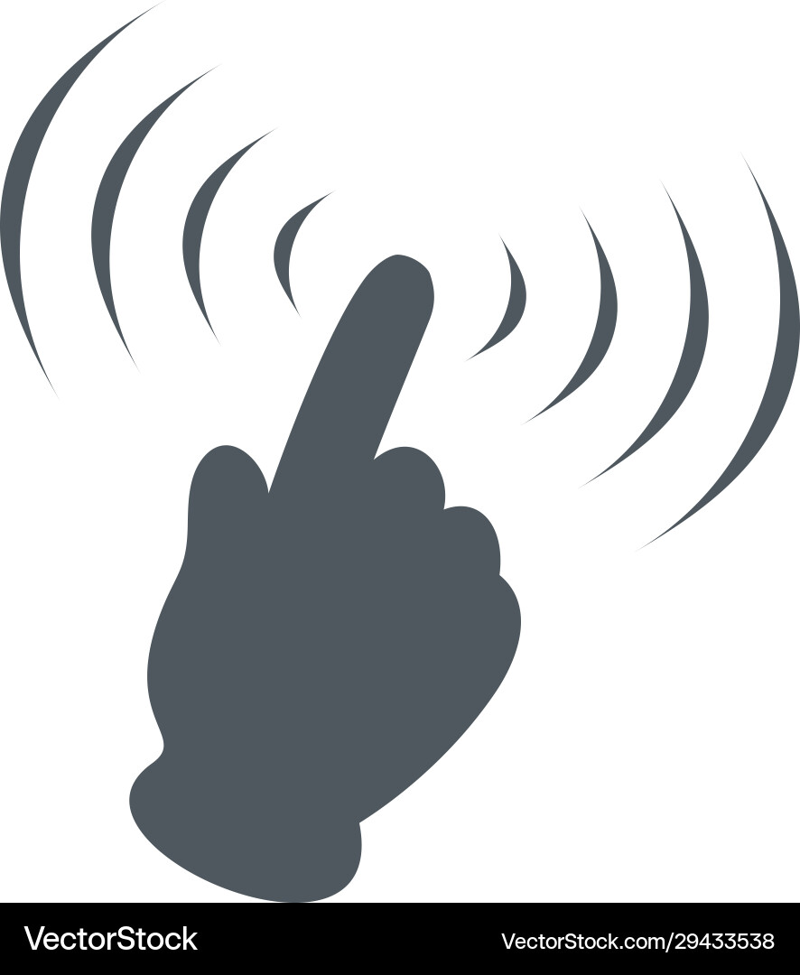 Cursor tap hand gesture click icon with circles Cursor tap hand gesture click icon with circles vector image