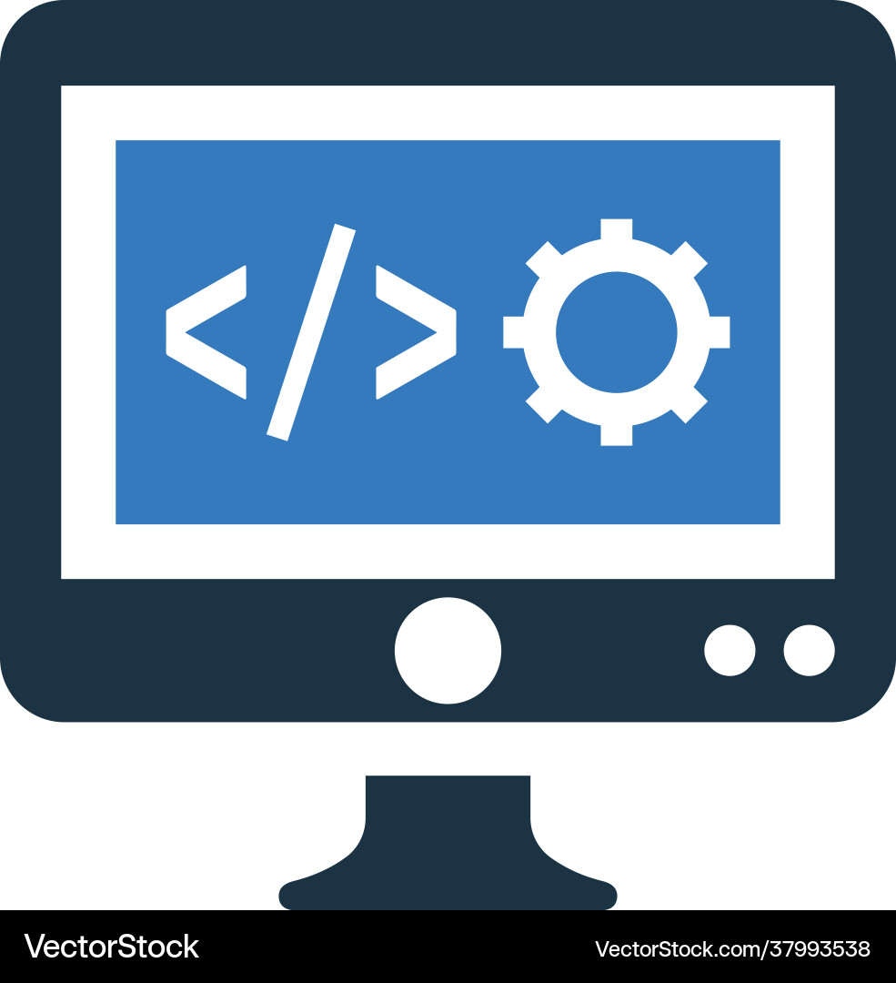 Custom coding developer programming icon editable vector image