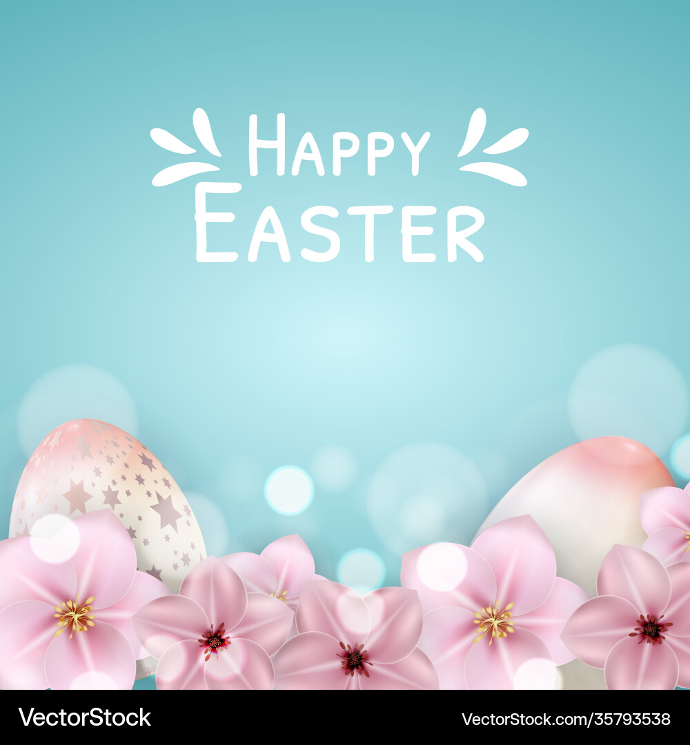 Easter poster template with 3d realistic Easter poster template with 3d realistic vector image