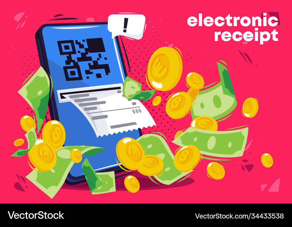 Electronic purchase receipt Electronic purchase receipt vector image