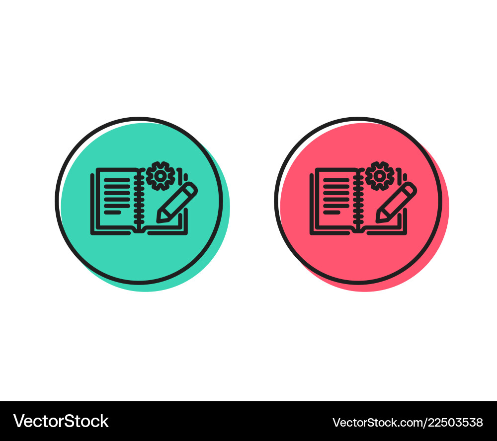 Engineering documentation line icon technical Engineering documentation line icon technical vector image
