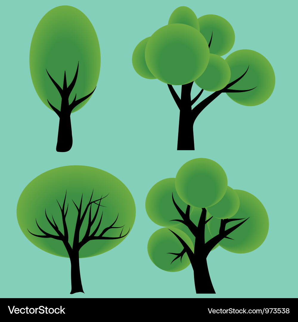 Four trees Royalty Free Vector Image - VectorStock