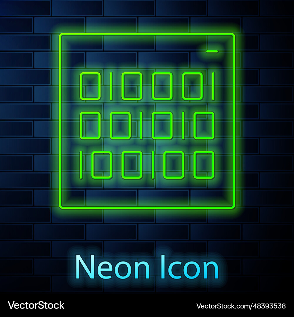 Glowing neon line binary code icon isolated Glowing neon line binary code icon isolated vector image