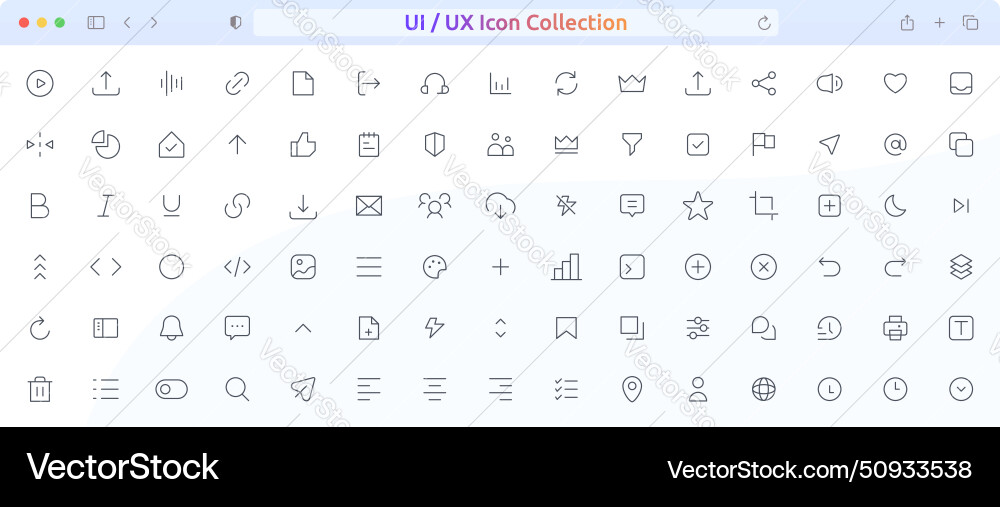 Mega set of ui ux icon user interface icons Mega set of ui ux icon user interface icons Vector Image