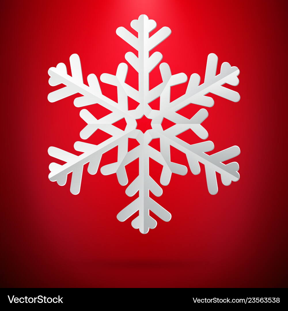 Red background with paper snowflake eps 10 Red background with paper snowflake eps 10 vector image