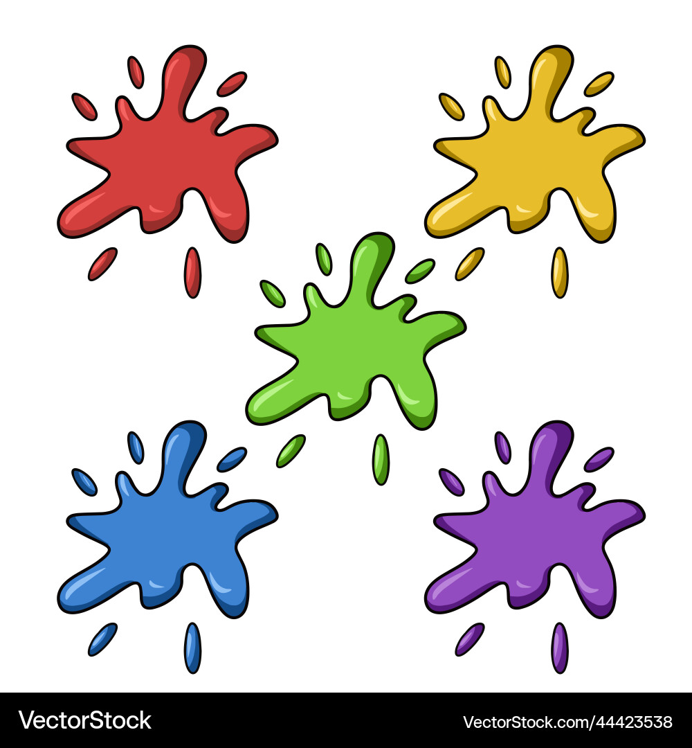 Set of color icons paint spot blob spilled Set of color icons paint spot blob spilled vector image