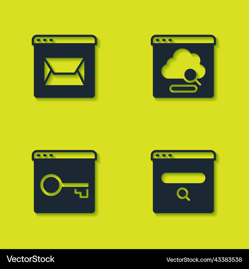Set website and mail search engine secure your Vector Image