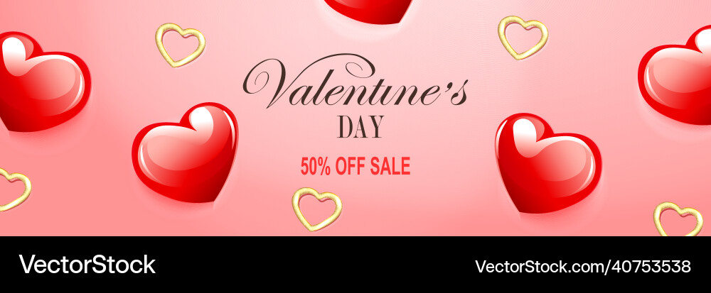 Valentines day red composition with a set Vector Image