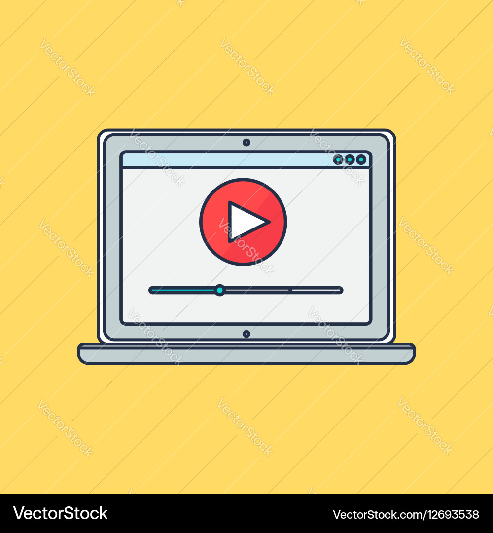 Web template of notebook video form Vector Image