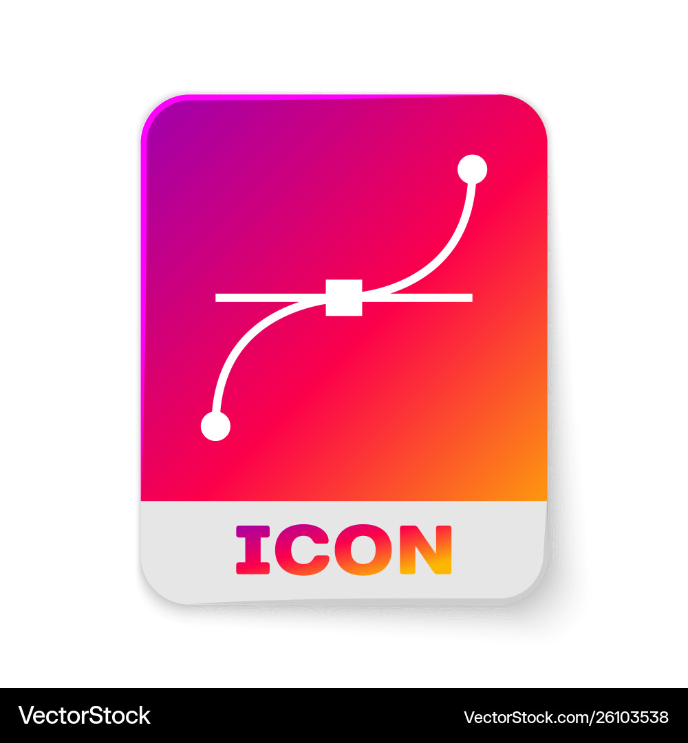 White bezier curve icon isolated White bezier curve icon isolated Vector Image