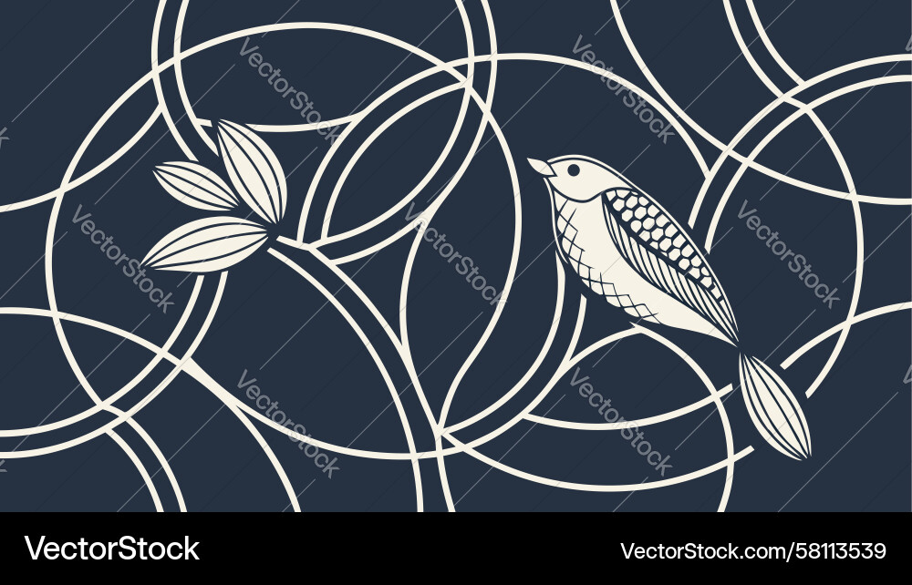 Abstract Bird Branch Pattern Vector Image