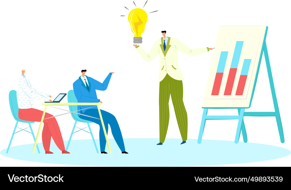 Business meeting with two men discussing growth Business meeting with two men discussing growth vector image