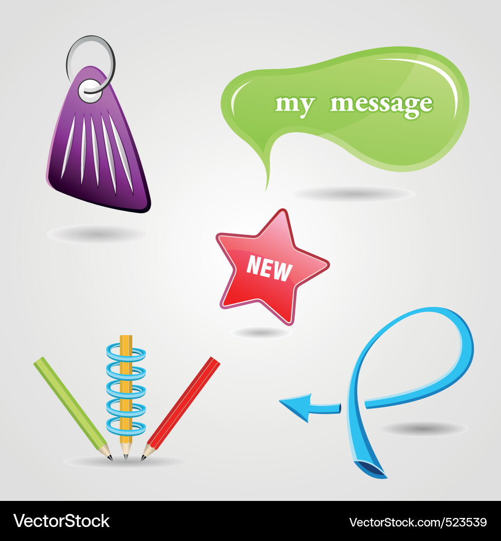 Design elements icon set for print or web Vector Image
