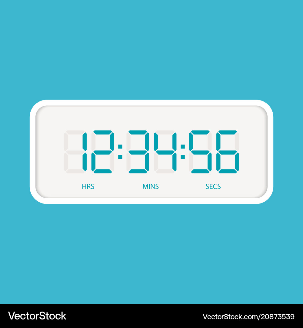 Digital clock and numbers Digital clock and numbers vector image