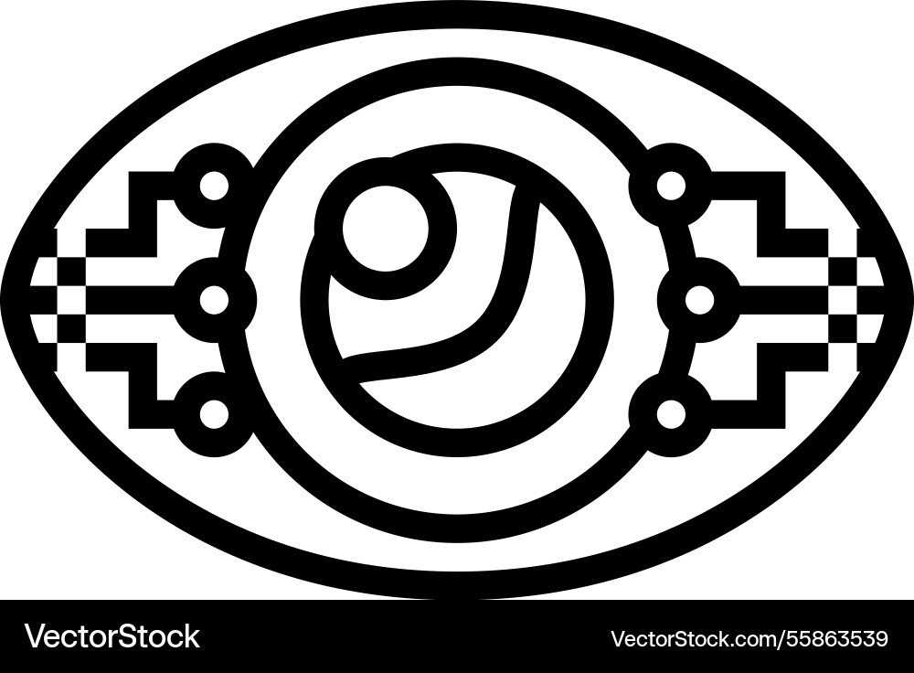 Eye contact robot sensor social robotics line icon Eye contact robot sensor social robotics line icon vector image