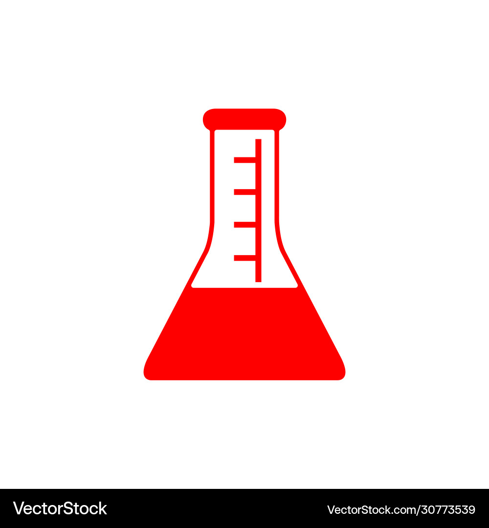 Flat line conical flask icon Vector Image