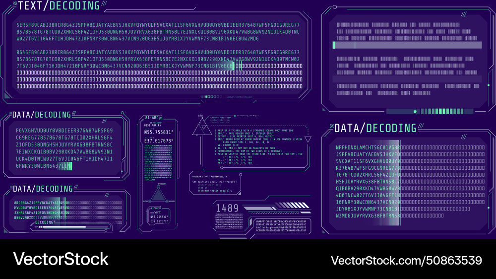 Hud interface design for decoding big data Hud interface design for decoding big data Vector Image