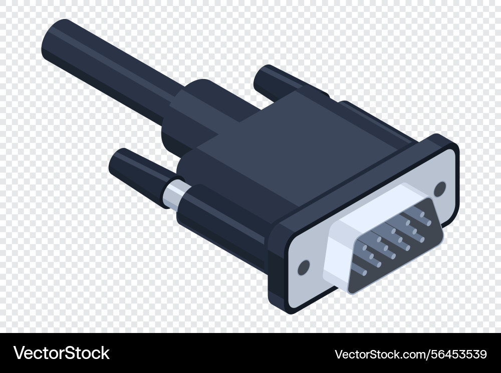 Isometric vga port video graphics array Isometric vga port video graphics array vector image
