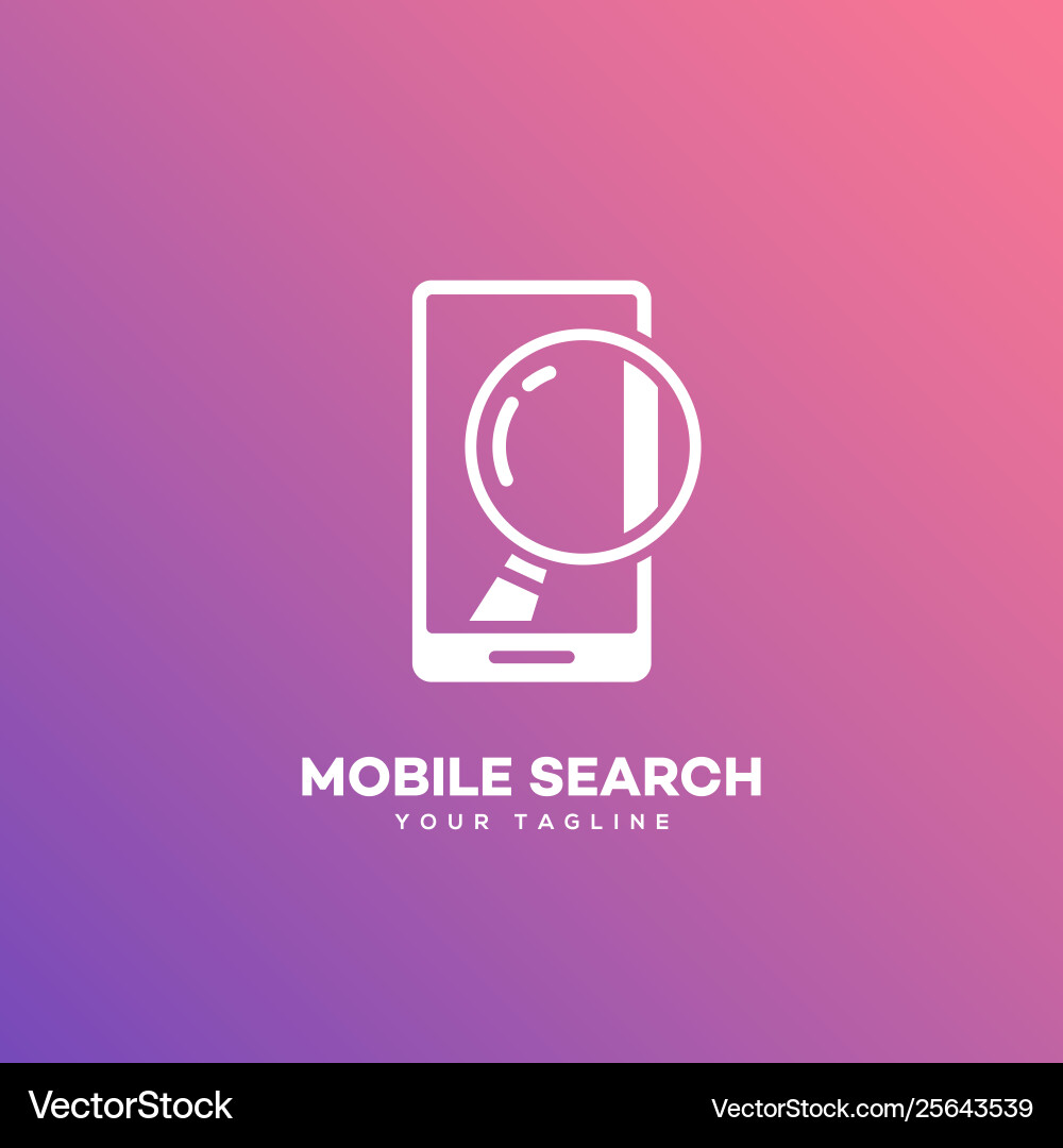 Mobile Search Icon Template Vector Image